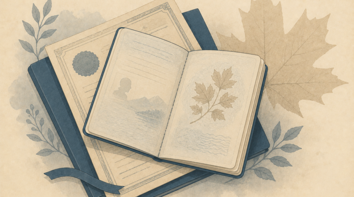 Illustration of a passport representing Canadian citizenship by descent