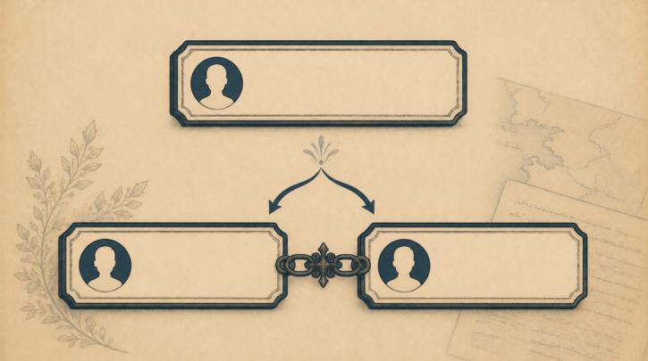 Illustration of a French-Canadian dit name, a paired second surname
