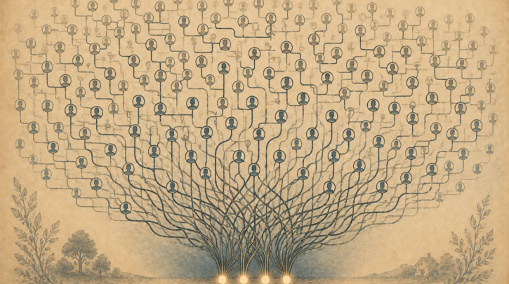 Illustration of French-Canadian genetic endogamy and pedigree collapse