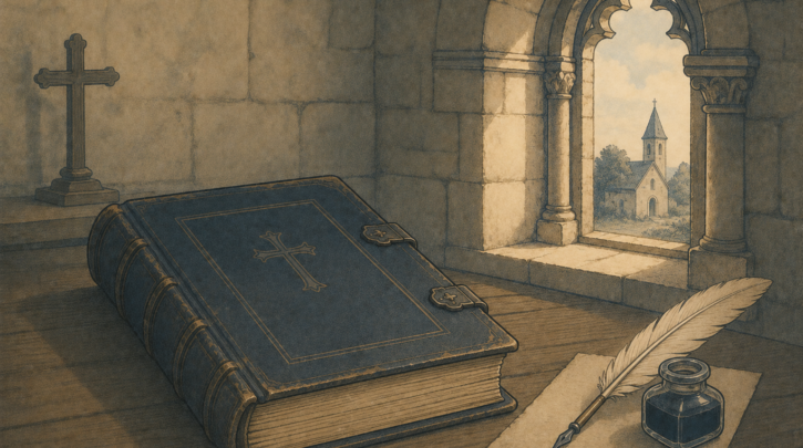 Illustration of a Québec Catholic parish baptismal register