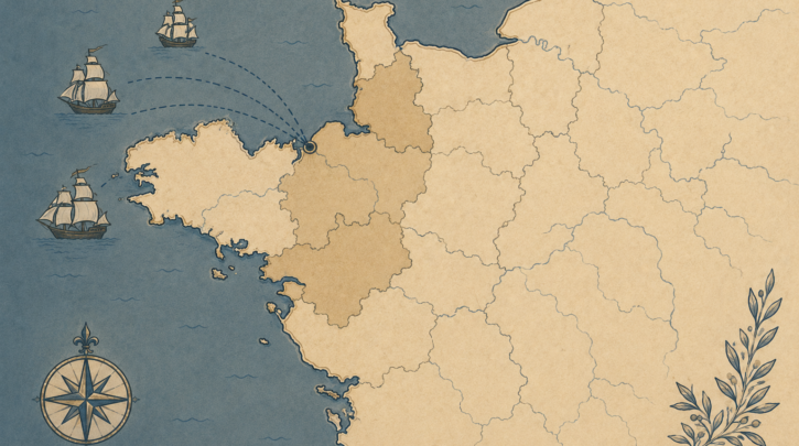 Illustration of the northwestern French regions New France settlers came from